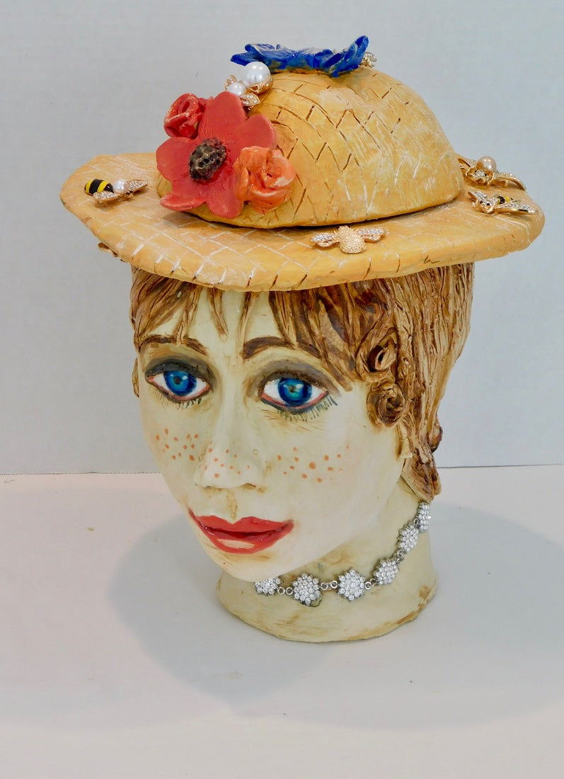 Ceramic Sculptures: Bees in Her Bonnet