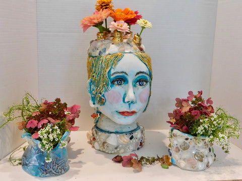 Ceramic Sculptures: Flower Vase Centerpiece